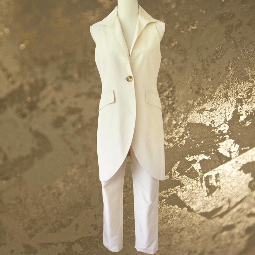 Lafayette 148 New York Cream Pantsuit